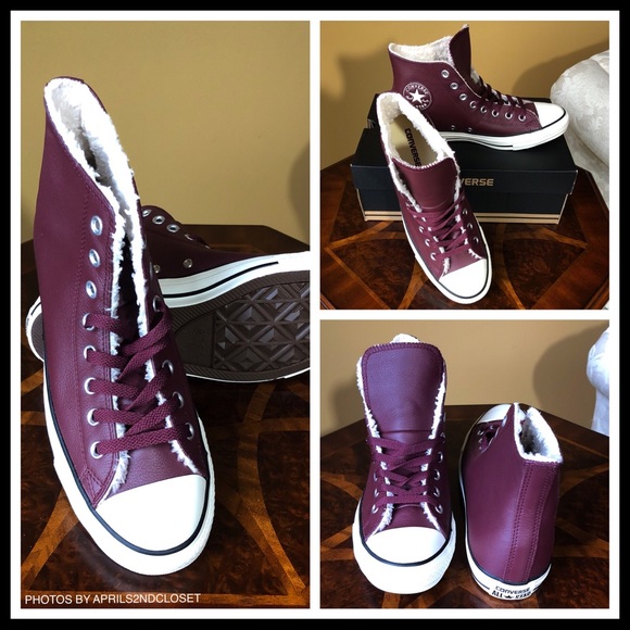 CONVERSE CHUCK TAYLOR LEATHER HIGH TOPS SNEAKERS - Picture 6 of 8